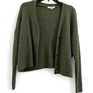 Madewell Forest Green Button-Up Cardigan